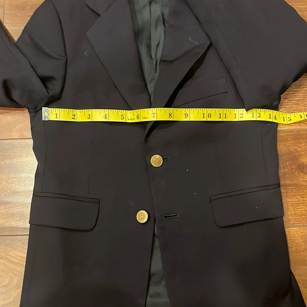 Lord & Taylor Boys Elegant Black Blazer with Gold Buttons Size 8R